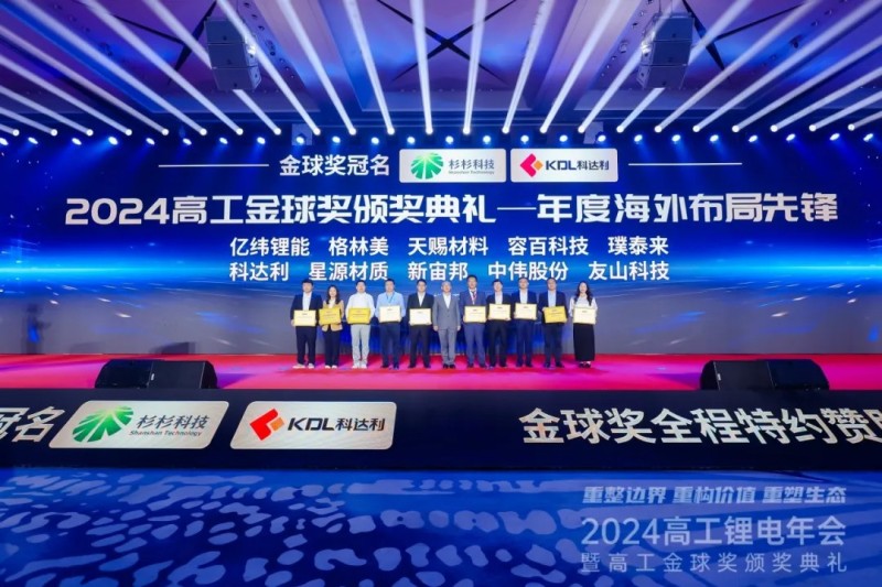 再獲獎！|中偉股份榮獲2024高工鋰電金球獎“年度海外布局先鋒”